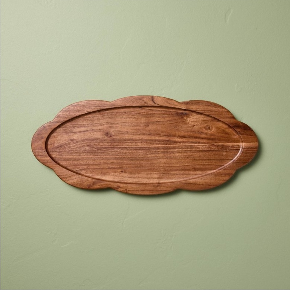 18” Long Wood Scallop Oval Tray - Hearth & Hand™ with Magnolia